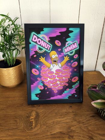 Affiche A4 donuts fluo – déco fun chambre enfant / ado