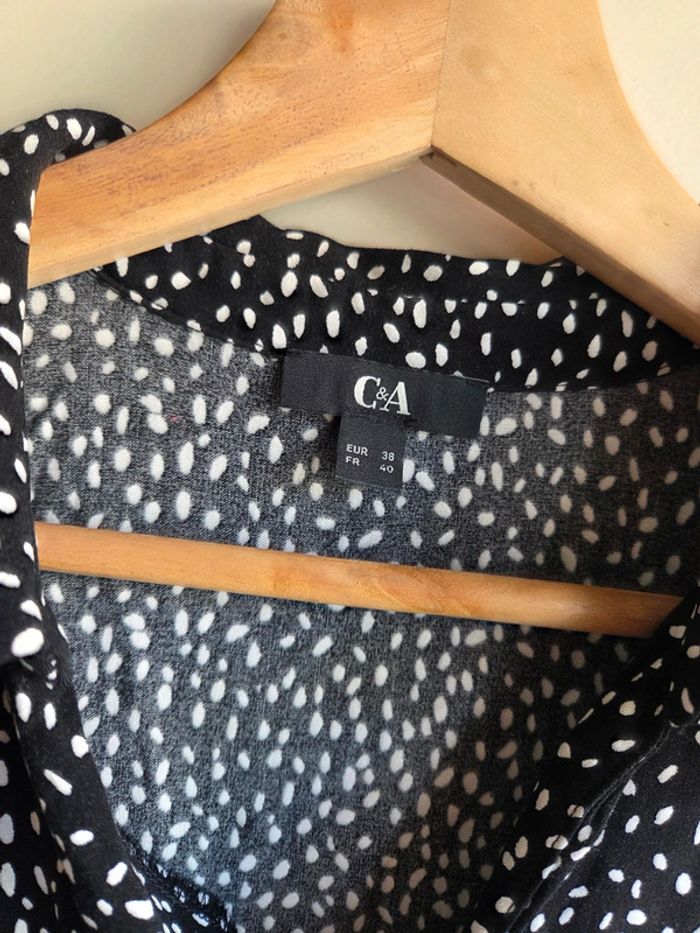 Robe sans manches C&A  noire à pois - Taille M - photo numéro 2