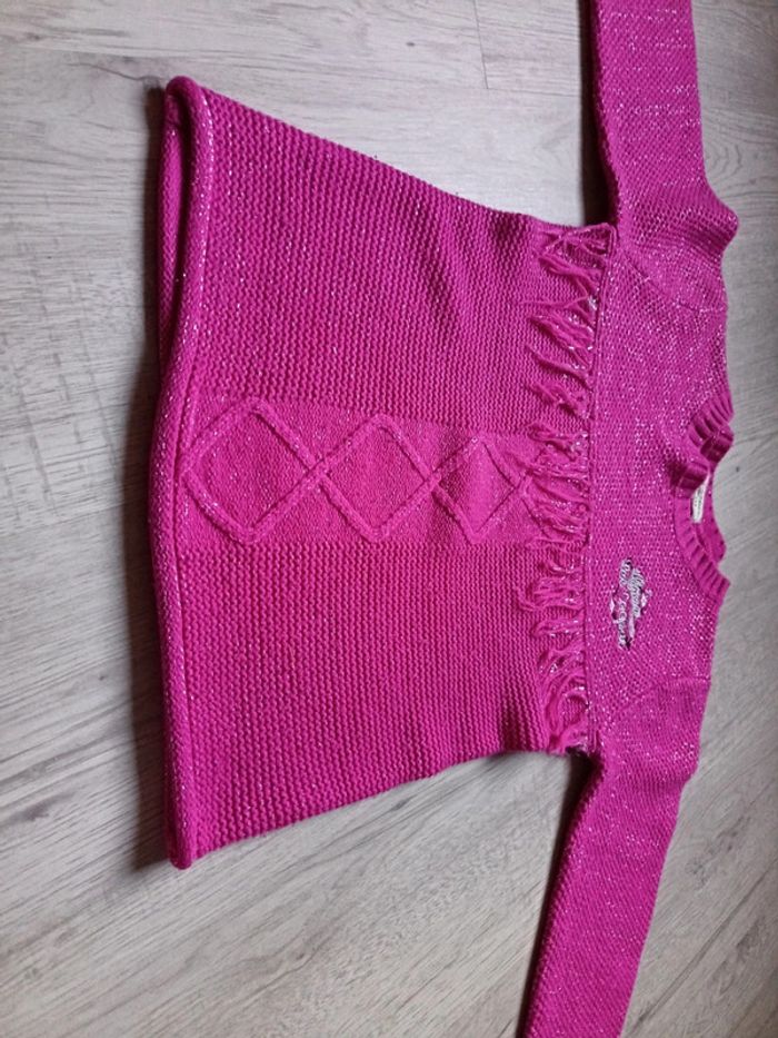 Pull fille 12 ans Lee Cooper rose à paillettes argentée en très bon. - photo numéro 4