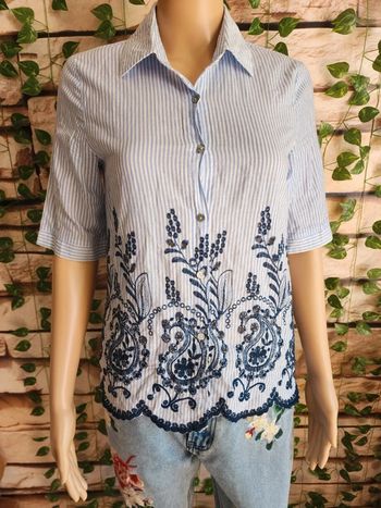 🌸Blouse rayée floral 100% coton Version Feminin Taille 36🌸