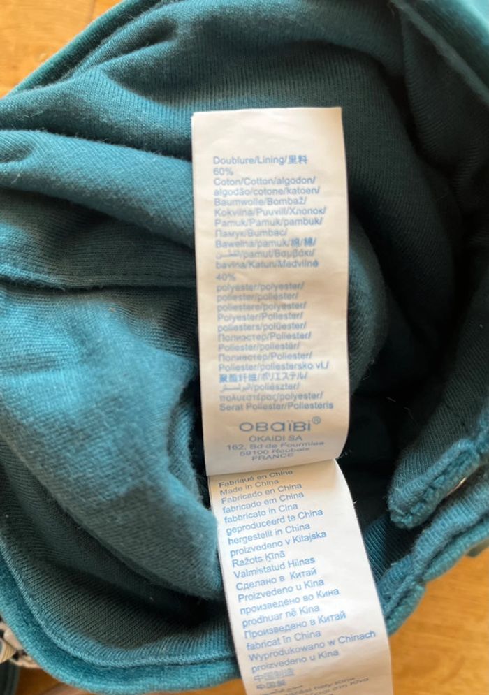 🍼 Combinaison barboteuse Obaïbi velours vert canard – 12 mois - photo numéro 5