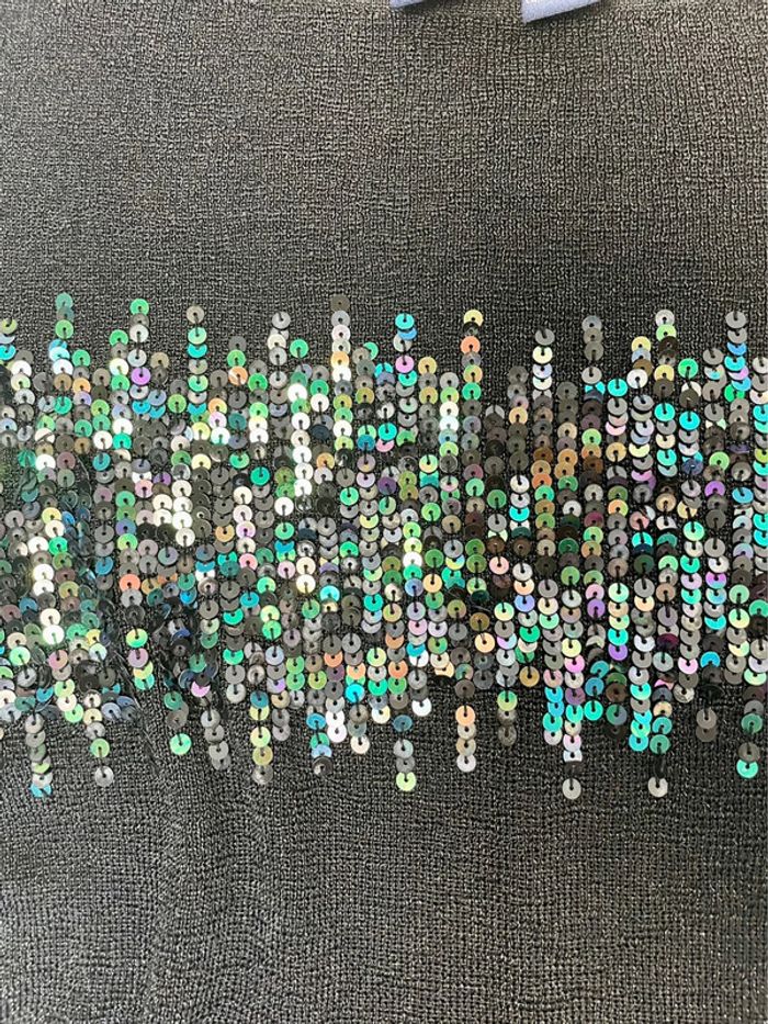 Tank top noir à paillette en rayonne y2k M/L - photo numéro 2