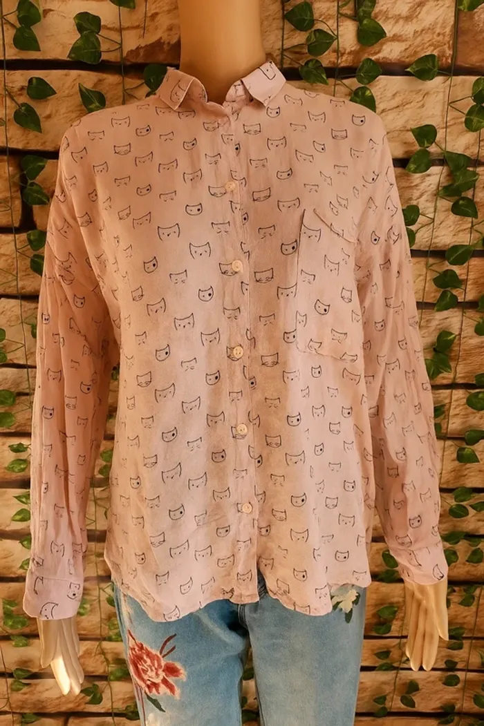 🌸Chemise Petits Chats 🌸Kiabi 🌸Taille 40🌸 - photo numéro 2