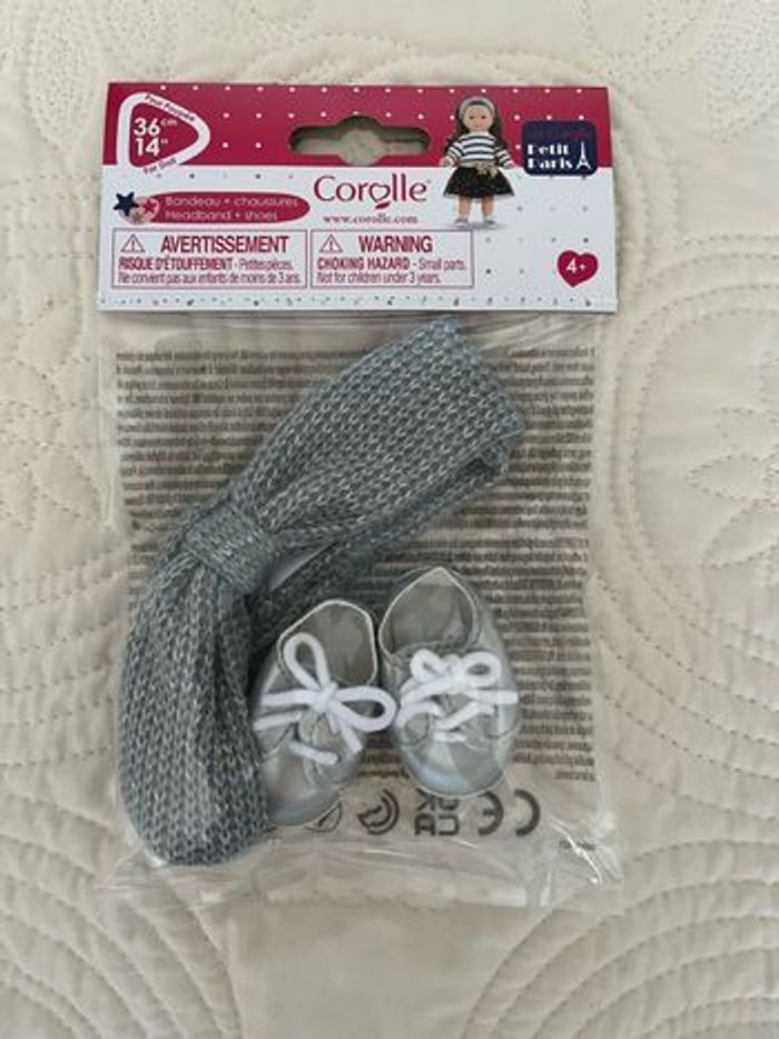 bandeau+chaussures argentées Corolle