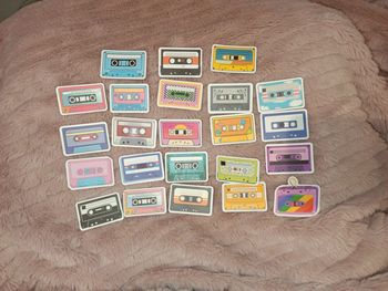 23 stickers de cassettes audio neufs