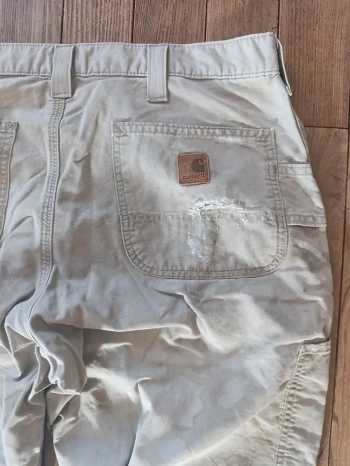 Pantalon jean Carhartt Workwear Cargo beige taille 36x32 - photo numéro 4