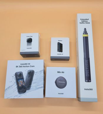 Insta 360 X5 No Drone No Problem Bundle + kit d'accessoires Mic Air + batterie X5