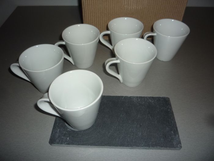 SERVICE A CAFÉ : 6 TASSES + 6 SOUS TASSES ARDOISE - NEUF - n°29 - photo numéro 2