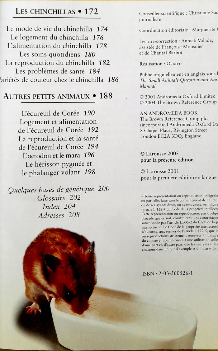 votre petit rongeur, le comprendre, le nourrir, le soigner, connaître les espèces - photo numéro 5