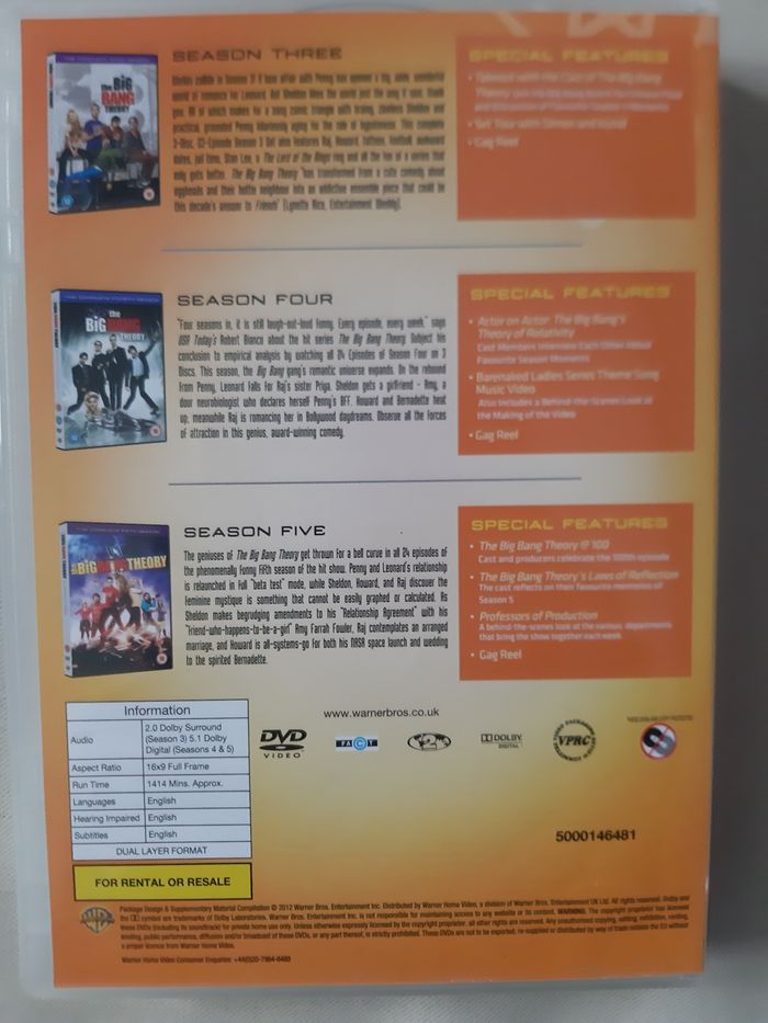 Coffret DVD The big bang theory - saisons 1 à 5 - en anglais - photo numéro 9