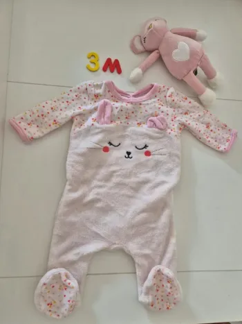 Pyjama DPAM du pareil au meme grenouillère velour pilow Neuf 3 mois 59cm  ultra doux