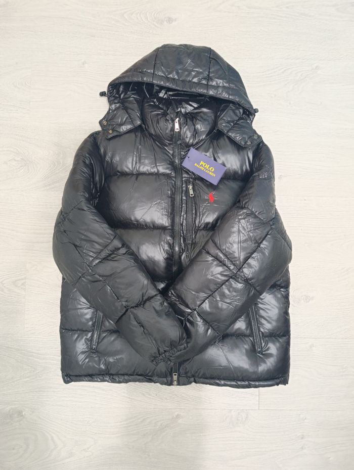 Manteau Polo Ralph Lauren noir brillant taille L - photo numéro 2