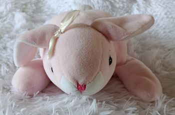 Doudou peluche lapin rose et blanc - Beanie Buddy