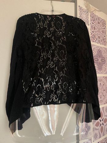 Cardigan ouvert manches longues dos dentelle