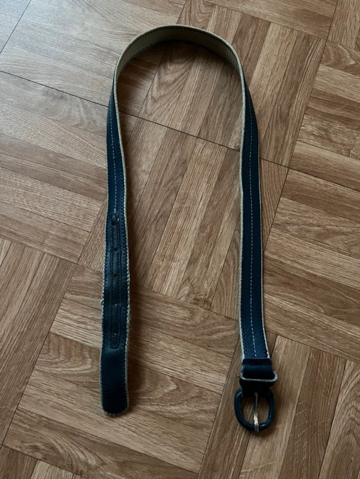 Ceinture bleu en cuir Alain Manoukian - photo numéro 2