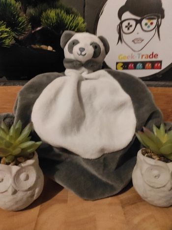 Ours Panda Rostoc Deal Gris Anthracite Mouchoir Plat #geektradedoudou