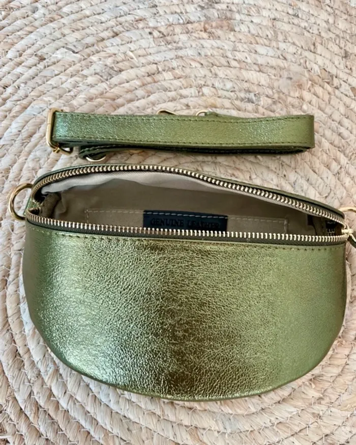 Sac banane vert cuir irisé - photo numéro 8