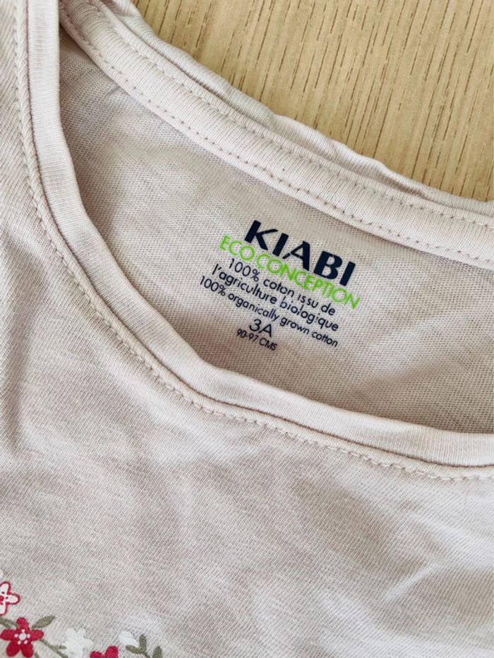 Lot de 2 t shirts fille rose et blanc imprimé 3 ans - photo numéro 3