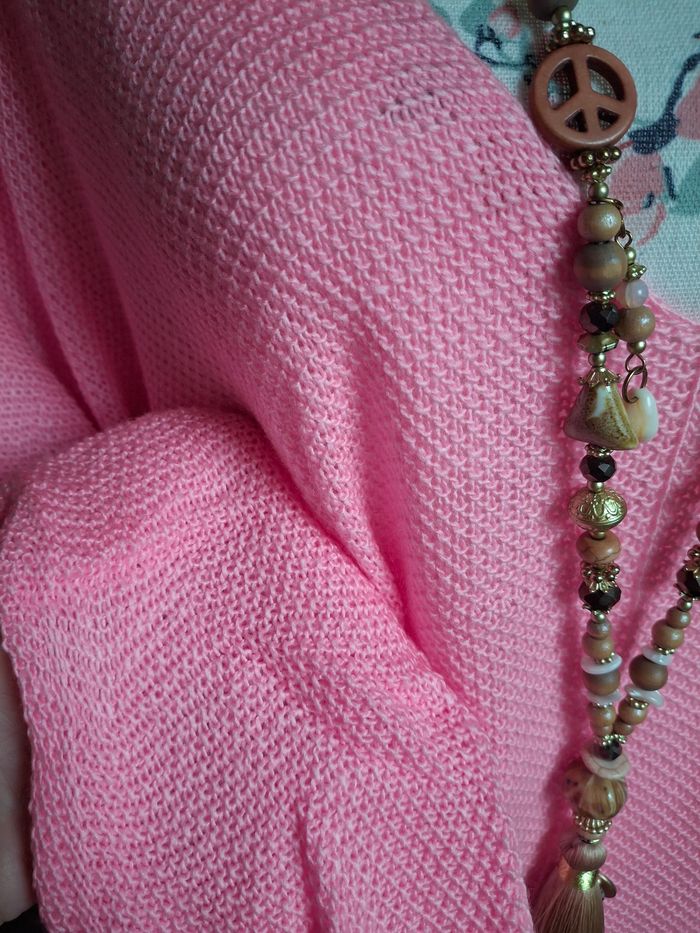 Pull fin rose bonbon grande taille neuf - photo numéro 3