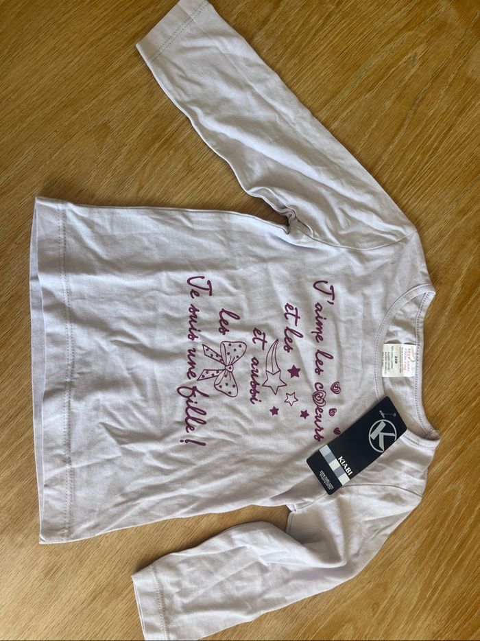 tee shirt mauve fille 24 mois 2 ans - photo numéro 5