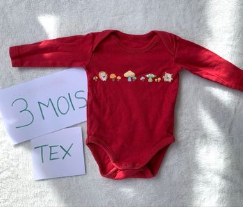 Body manches longues 3 mois Tex