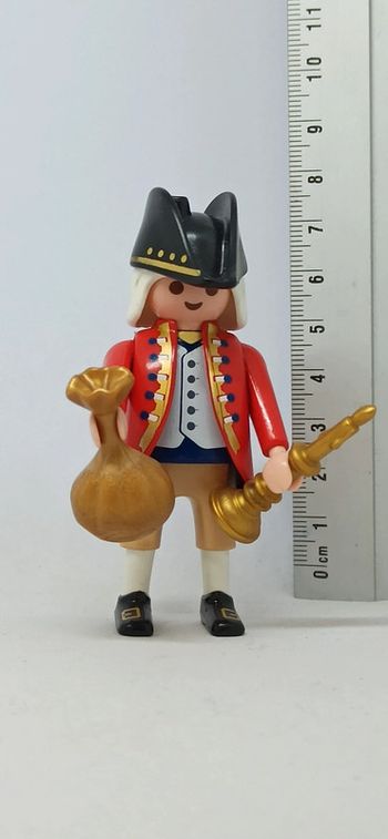 Homme officier soldat anglais avec bourse et chandelier playmobil