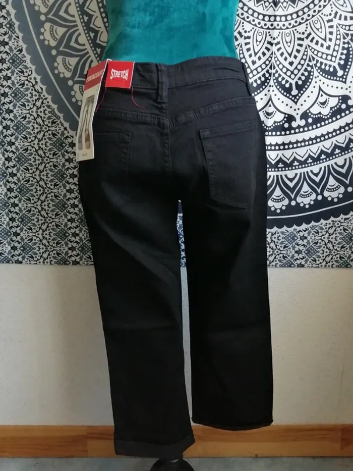 Pantacourt noir en jeans stretch  / gémo / (40) - photo numéro 5
