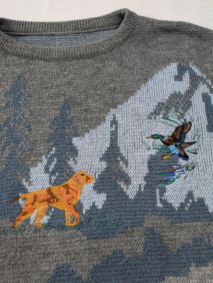 Pull vintage thème chasse taille L - photo numéro 3