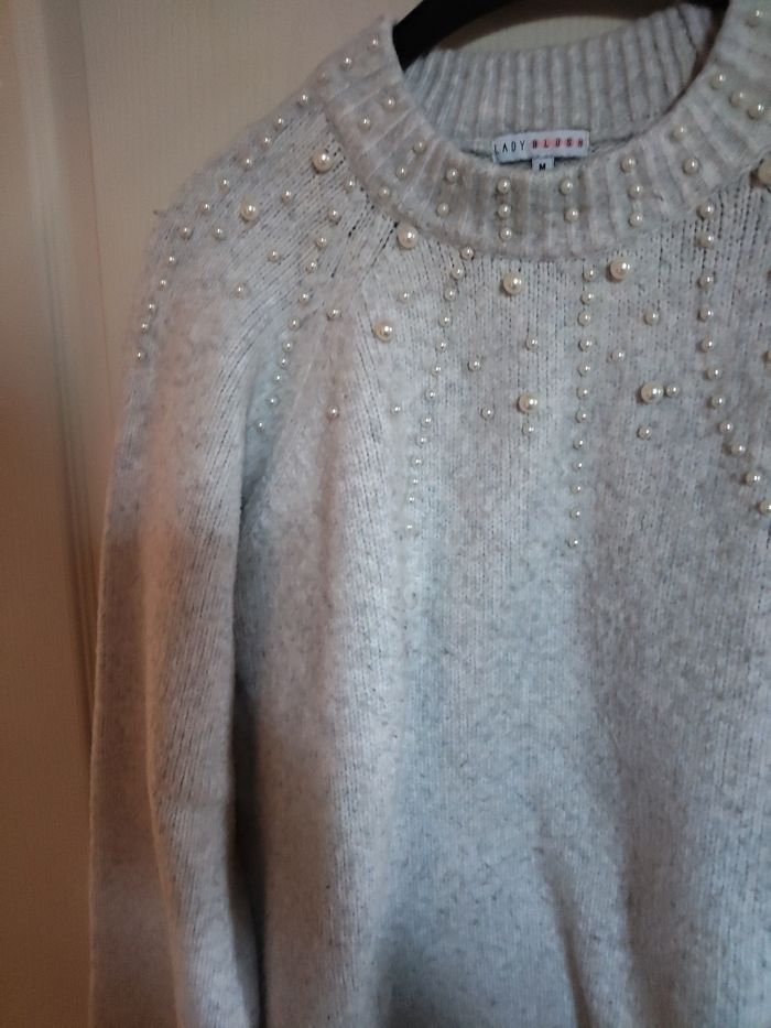Pull femme gris clair - photo numéro 3