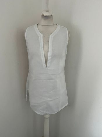 Blouse débardeur blanche col en V camaïeu L