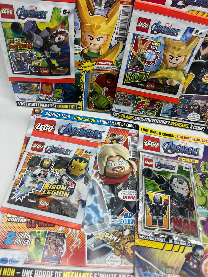 Lot de 5 livres D’activités Magazines Lego Avenger Avec leurs figurines Neuf - photo numéro 2