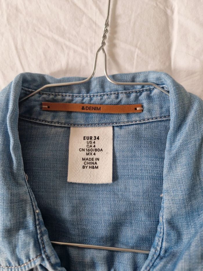 Chemise Jean H&M T.34 - photo numéro 6
