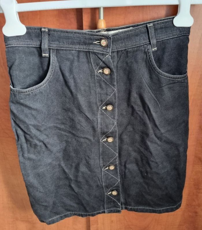 Jupe style jeans vintage 42 en soie - photo numéro 1