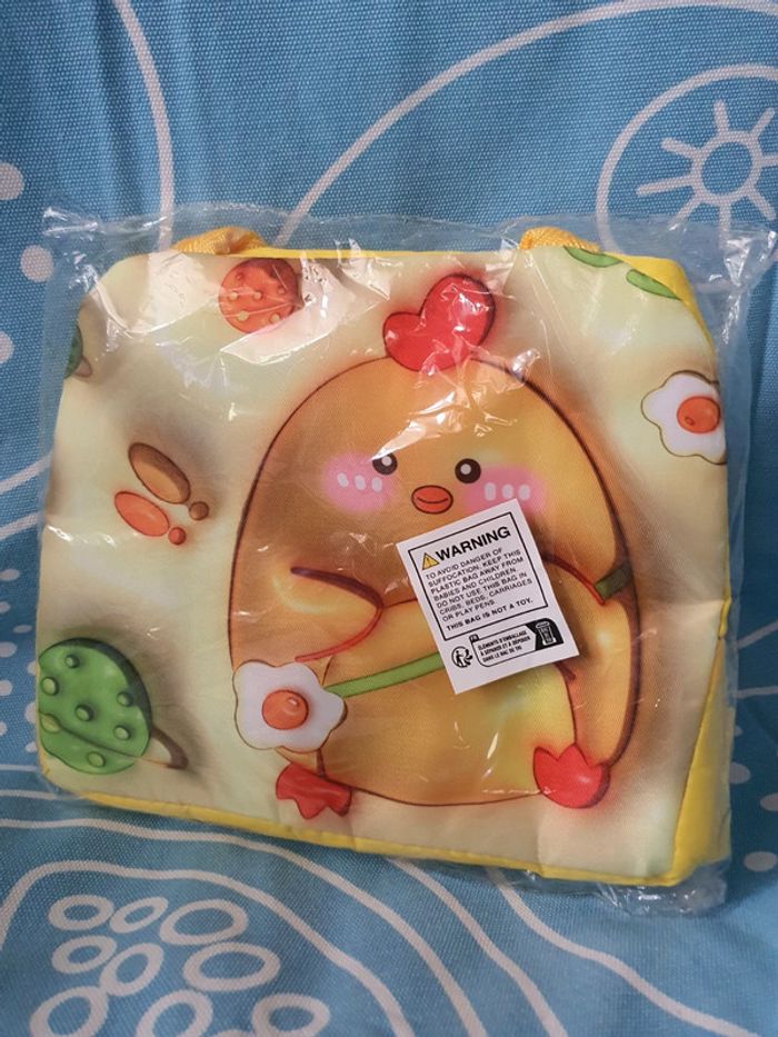 🐥 Sac À Déjeuner Pliable Jaune Kawaï 🐣 Isotherme et Léger pour Garçons et Filles - photo numéro 3