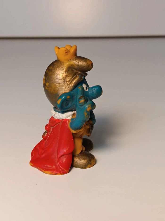 Figurine vintage schleich 1978 Schtroumpf roi king peyo made in portugal - photo numéro 2