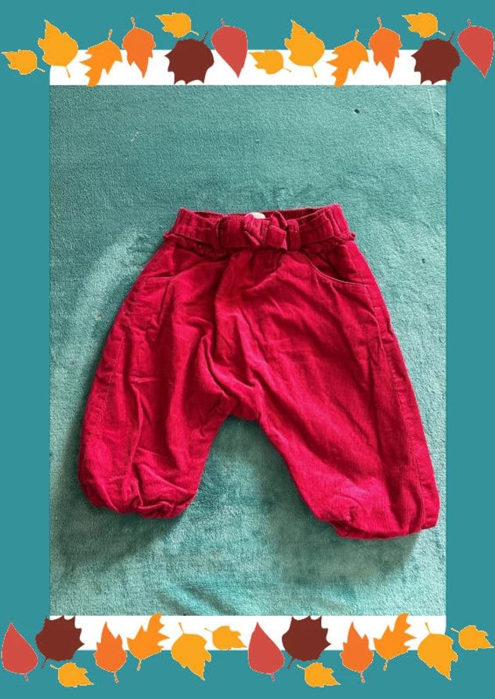 Pantalon bordeaux kitchoun taille 9 mois