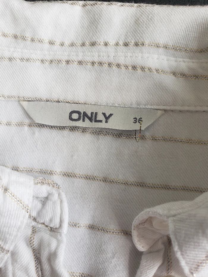 Chemise écru a rayures dorées Only 36 - photo numéro 3
