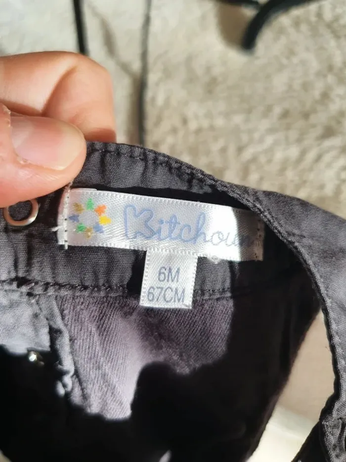 Robe grise kitchoun bébé fille taille 6 mois coton - photo numéro 4