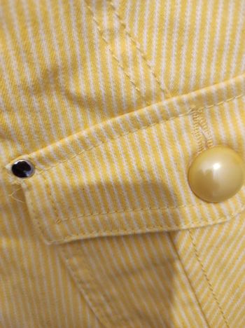 Chemisier/veste à rayures manches courtes jaune