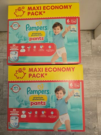 🍼 Pampers Premium Protection – Taille 6 (13–19 kg) – Lot 2x66 couches – Neuf