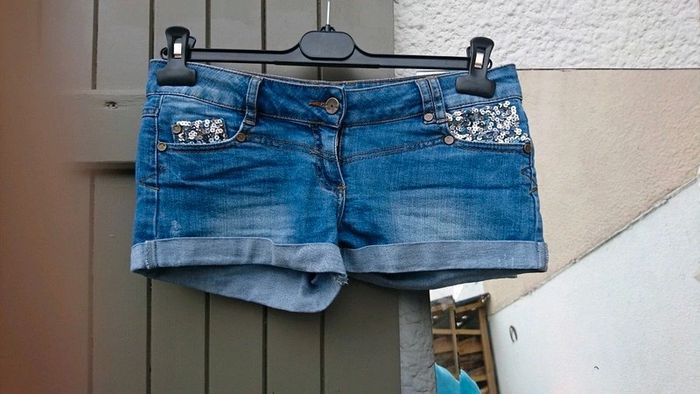 Short en jean pailleté T34 neuf