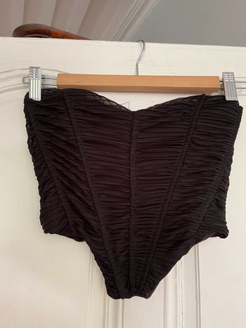 Bustier Bershka noir taille M en tulle plissé