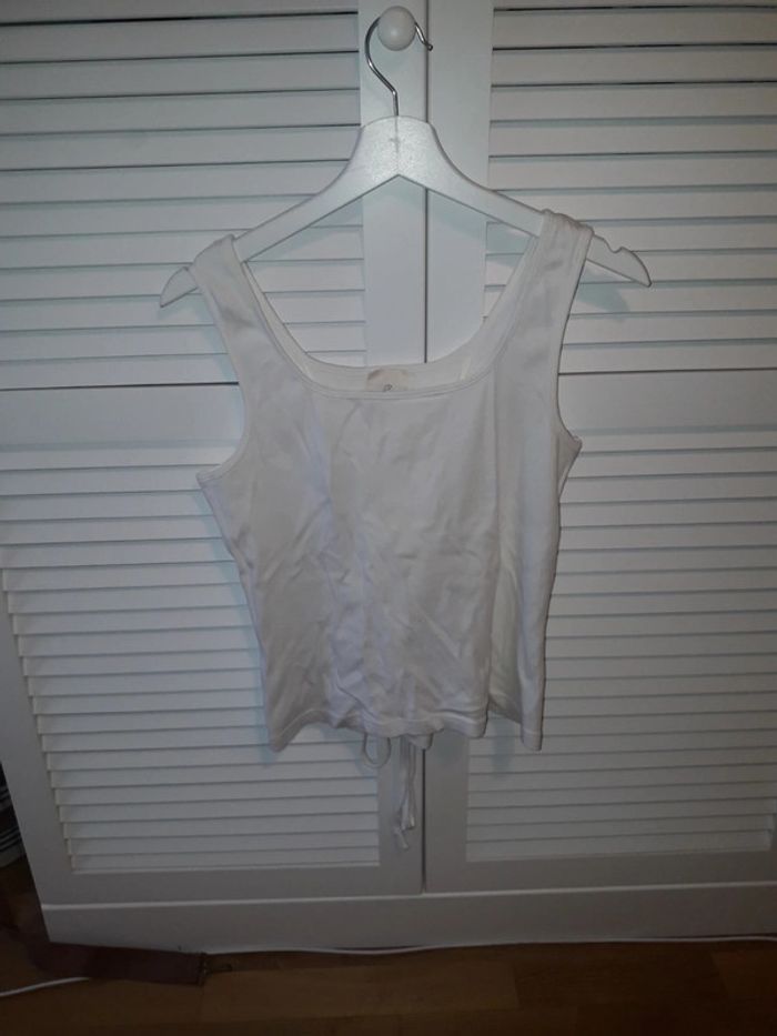 Camaieu débardeur blanc lassage au dos taille 3 = 40 - photo numéro 1