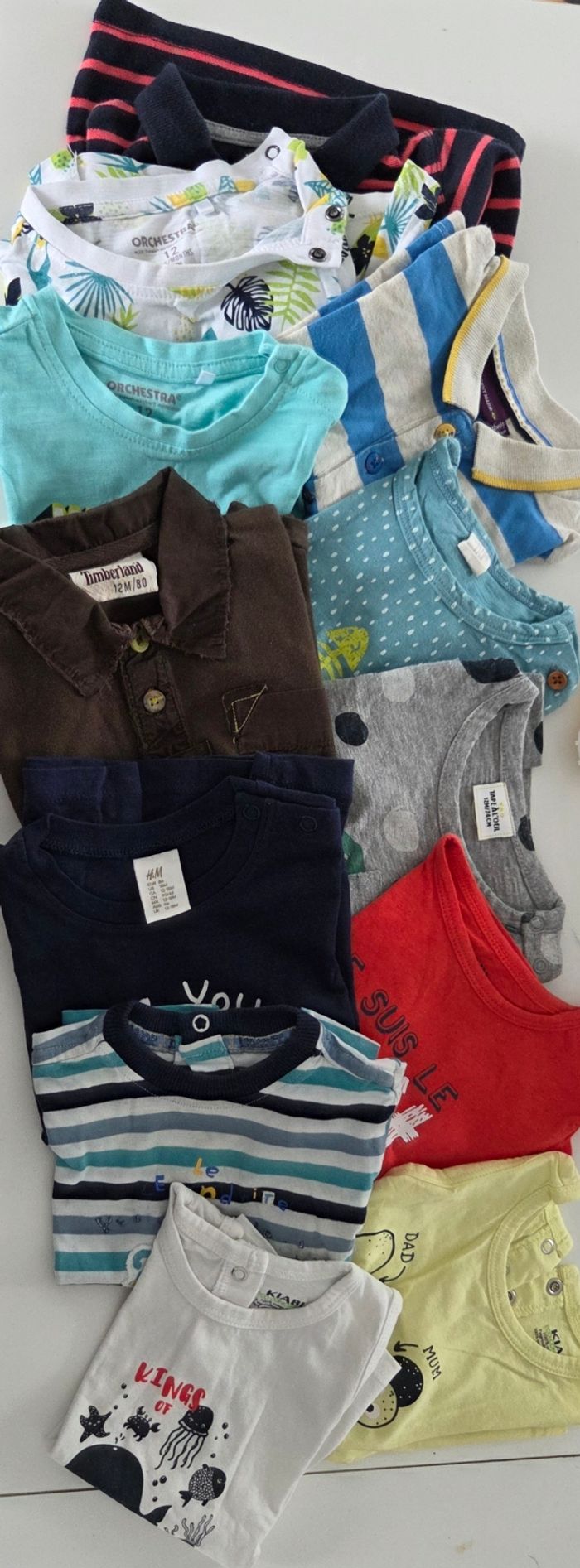 Lot de 20 tee-shirt manche courte 12 mois - photo numéro 2