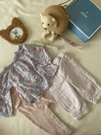 🌸 Ensemble bébé fille – Taille 12 mois – Marque Cyrillus, Tape-à-l’œil & Liberty 🌸