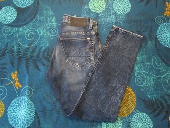 Jean G-Star Raw 3301 coupe régular tapered 100% Coton W29 L32 Bleu effet délavé (J227)