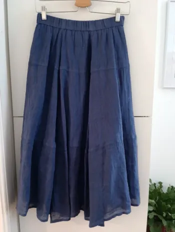 Jupe longue en lin marine Caroll taille 36