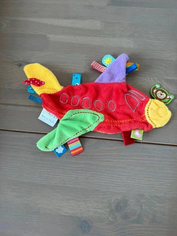 Doudou plat Label-Label en forme d'avion - photo numéro 3