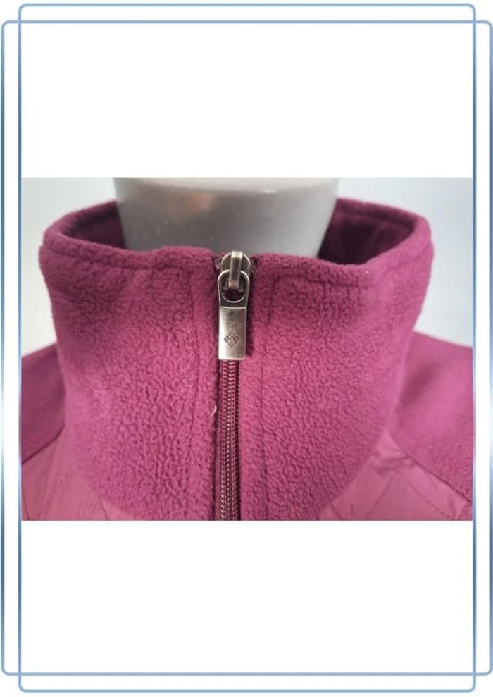 Polaire full zip columbia légère bi matiere femme / violet taille S brodé 259 - photo numéro 7