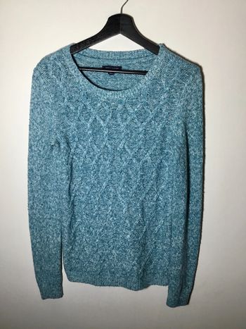 Pull col rond pour femme Tommy Hilfiger bleu turquoise taille S 049